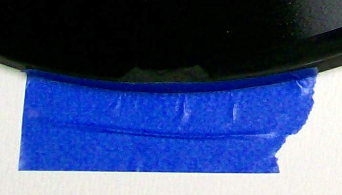 close-up of taped edge